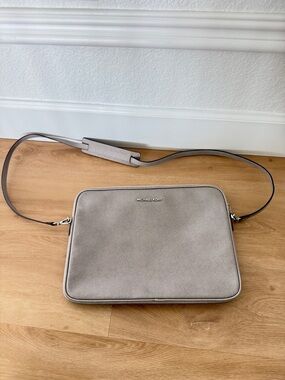 Michael Kors Gray Saffiano Leather Laptop Crossbody Bag